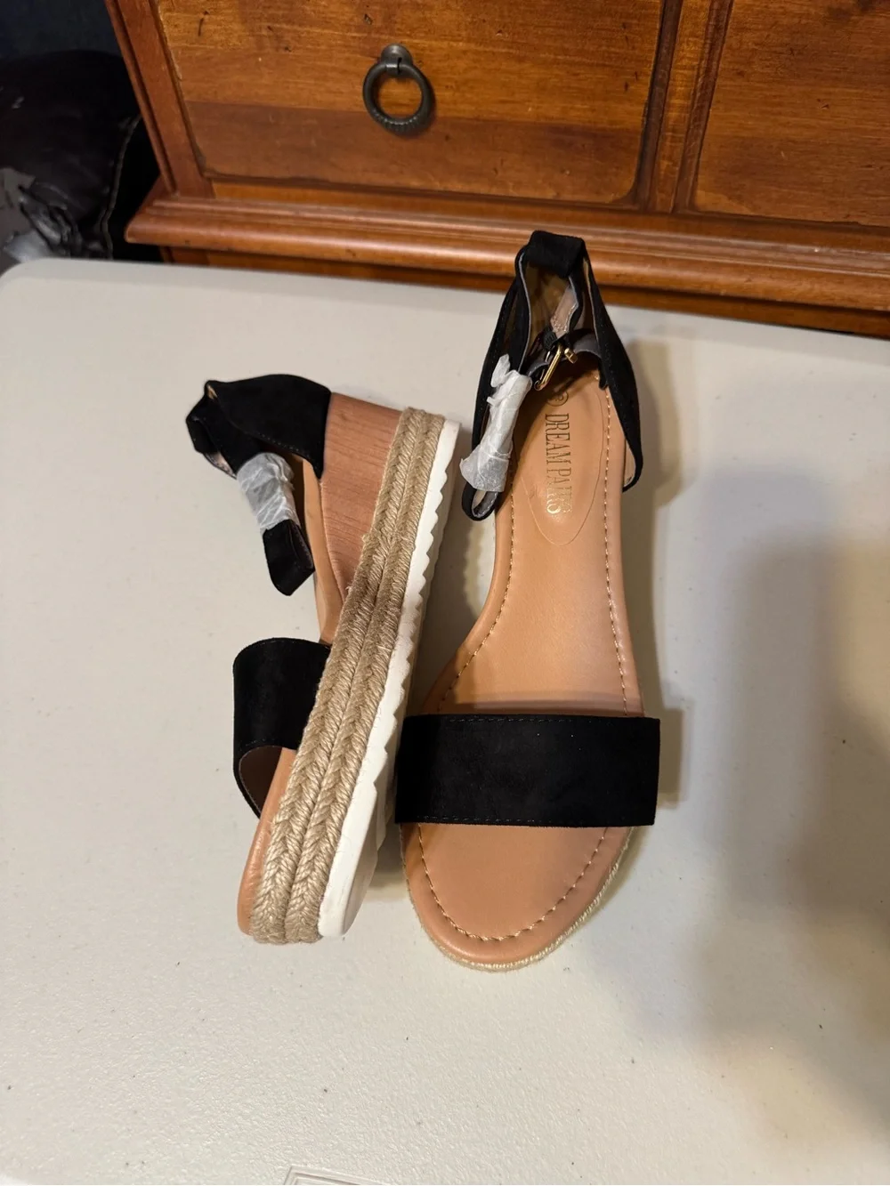 Dream Pairs Wedges 7.5 Black New Without Box Defects On Sole (discoloration)